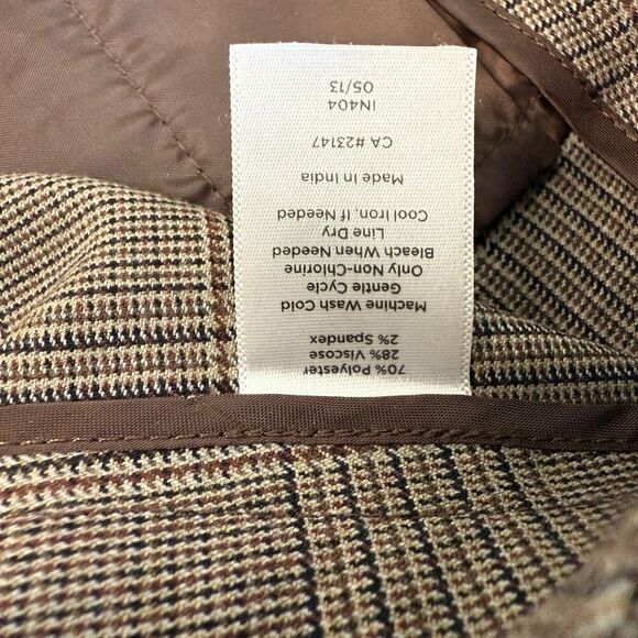 Talbots Signature Dress Pants Brown Plaid Straight Leg Trousers Sz 8 Career Wear - Picture 11 of 11